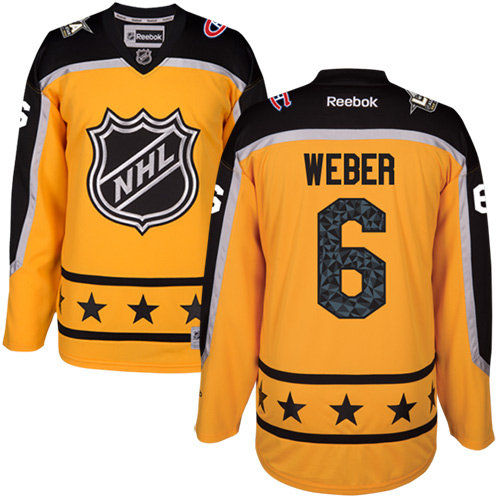 Canadiens #6 Shea Weber Yellow All-Star Atlantic Division Stitched NHL Jersey
